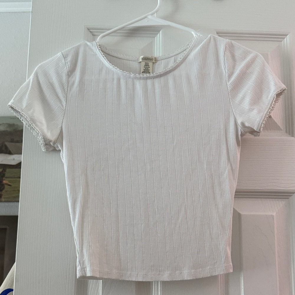 Bozzolo White Ribbed Tee